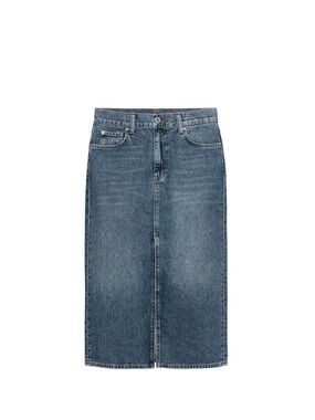 Zara Classic Mid-Blue Denim Midi Skirt. NWT